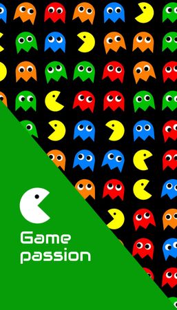 Platilla de diseño Multicolored Emoticons from Video Games Business Card US Vertical
