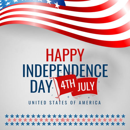 USA Independence Day Celebration Announcement Instagram Design Template