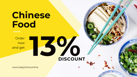 Discount card for chinese food Youtube – шаблон для дизайну