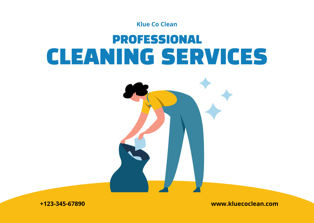 Modèle de visuel Professional Cleaning Services - Flyer A6 Horizontal