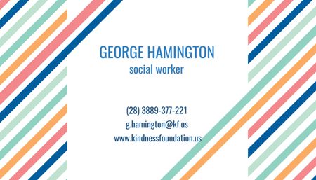 Designvorlage Contact Information of Social Worker für Business Card US
