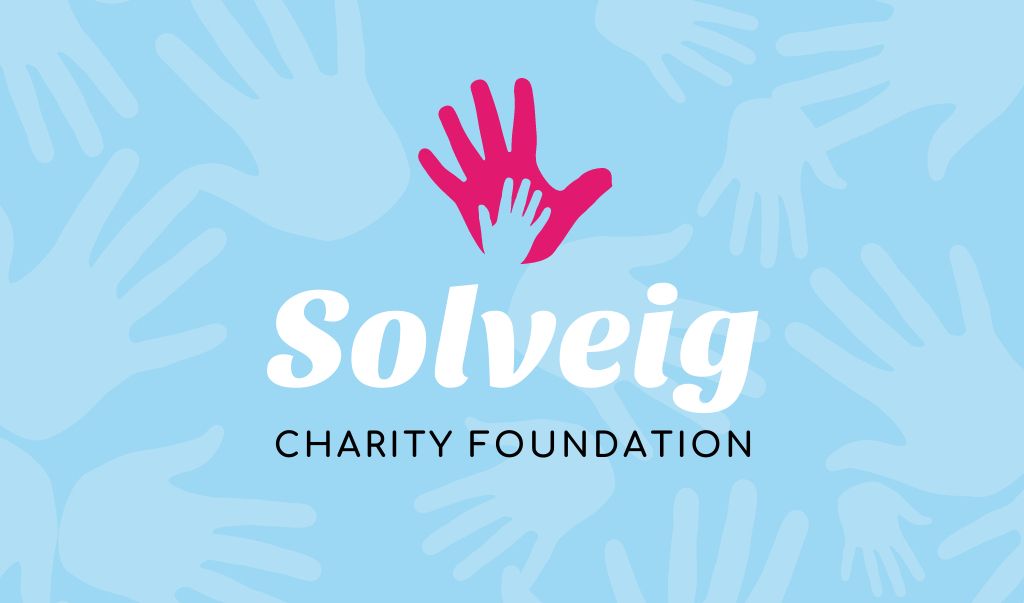 Modèle de visuel Charity Foundation Ad with Hands Silhouettes - Business card