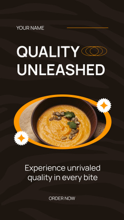 Quality Food Offer with Tasty Pumpkin Soup Instagram Story Design Template