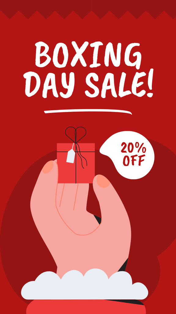 Boxing Day Discounts Announcement on Red Instagram Story Tasarım Şablonu