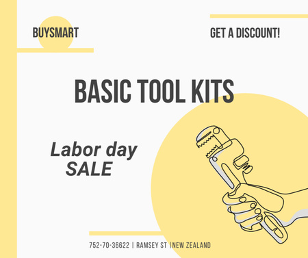 Tools Sale Offer on Labor Day Facebook Design Template