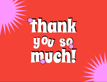 Thank You So Much On Bright Red Postcard 4.2x5.5in Design Template