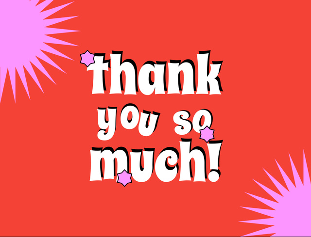 Thank You So Much On Bright Red Postcard 4.2x5.5in Modelo de Design