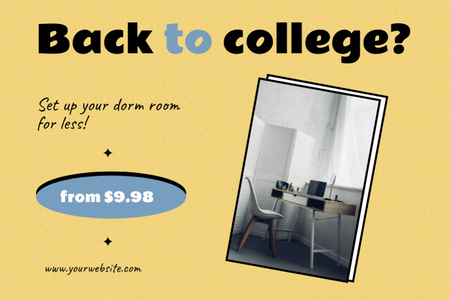 College Student Furniture Sale Label Design Template