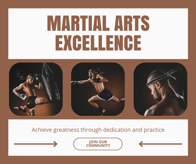 Martial Arts Community Invitation Facebook Πρότυπο σχεδίασης