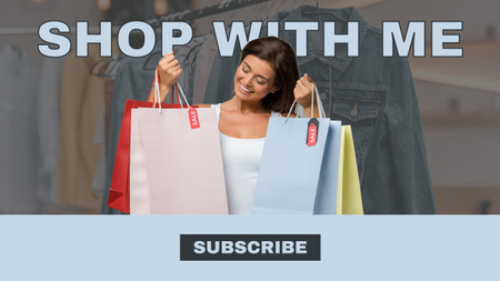 Shopping Blog Promotion Youtube Thumbnail Design Template