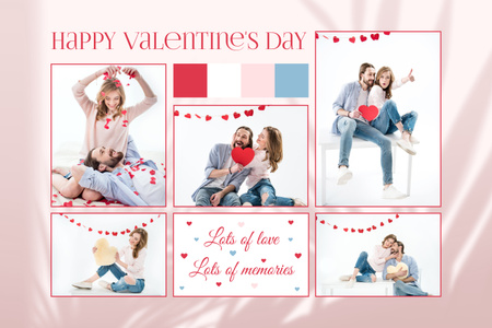 Valentine's Day Greeting With Couple in Love Collage Mood Board Design Template