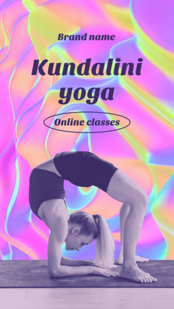 Yoga Online Classes Announcement on Pink Instagram Video Story Design Template