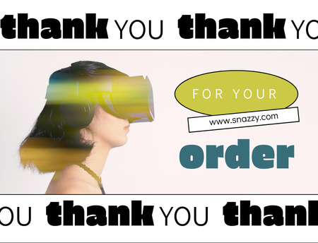 Woman in Virtual Reality Glasses Postcard 4.2x5.5in Design Template
