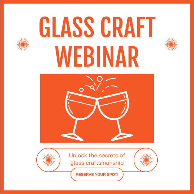 Glass Craft Webinar Ad with Wineglasses Illustration Instagram AD Design Template