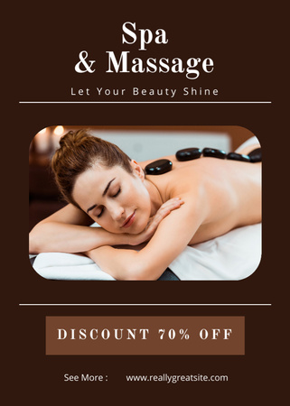 Hot Stone Massage and Wellness Treatments Flayer Design Template