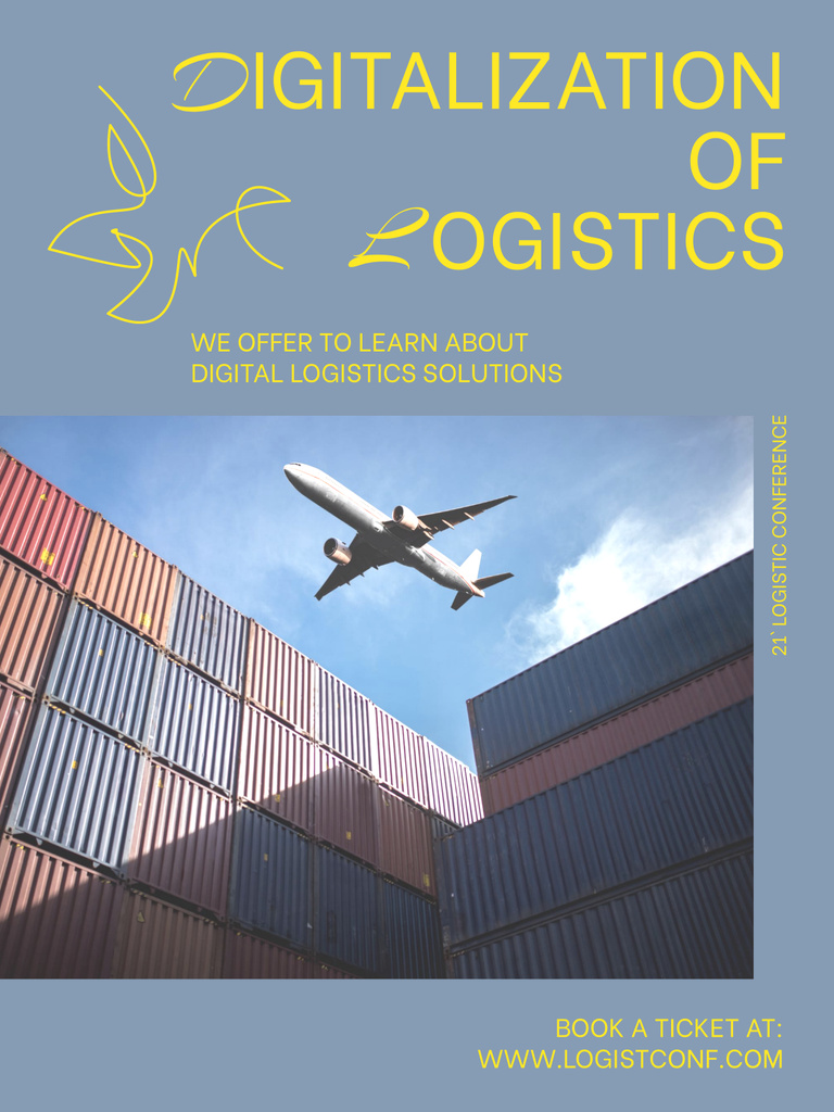 Digitalization of Logistics for Business Poster 36x48in Design Template