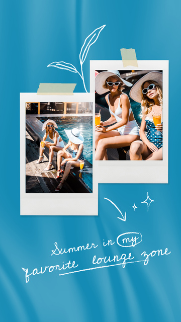 Summer vacation at spa resort collage Instagram Story – шаблон для дизайну