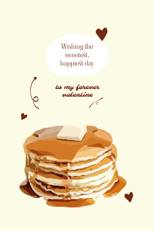 Sale of Pancakes Set For Valentine's Day Postcard 4x6in Verticalデザインテンプレート
