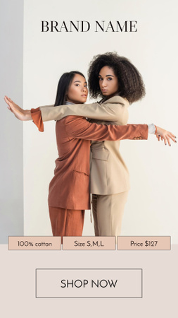 Multiracial Women in Formal Suits Promotion Instagram Story Design Template