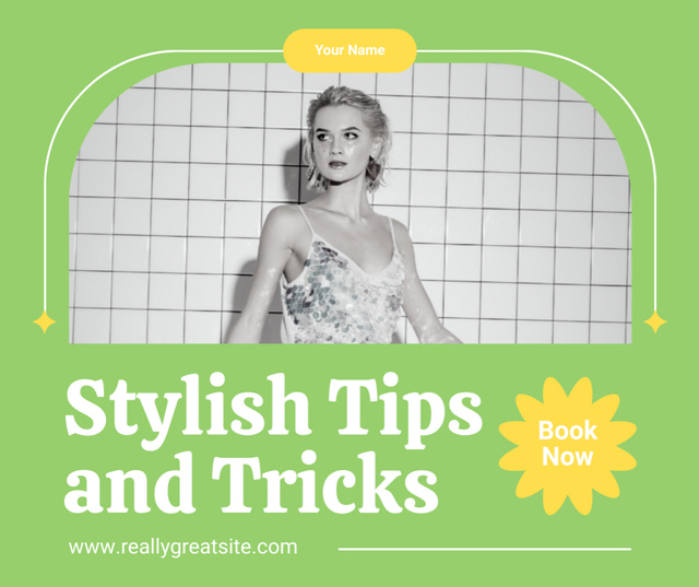 Modèle de visuel Discover Stylish Tips and Tricks - Facebook