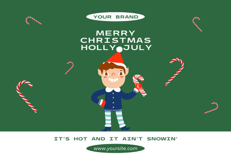 Christmas Advert in July with Yong Girl and Tiger Flyer A6 Horizontal Design Template