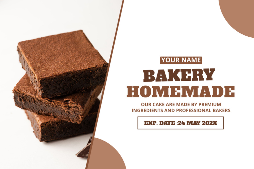 Designvorlage Chocolate Homemade Bakery für Label