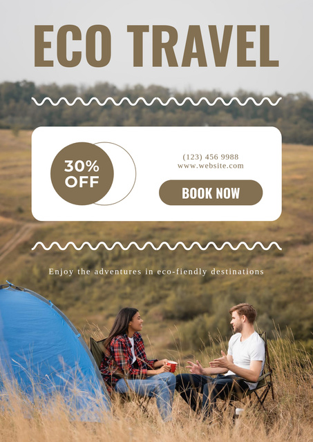 Eco Travel Tours and Camping Poster Design Template