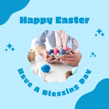 Congratulations on Bright Holiday of Easter Instagram Design Template