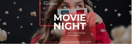 Ontwerpsjabloon van Email header van Movie night event Announcement
