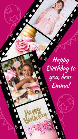 Happy Photos And Warm Congrats On Birthday Instagram Video Story Design Template