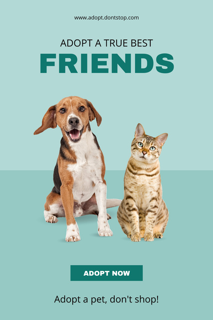 Pets Adoption Motivation Pinterest Design Template