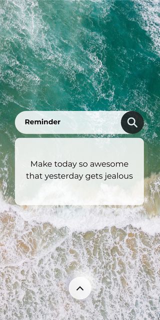 Cute Reminder in Ocean Waves Background Graphic Design Template