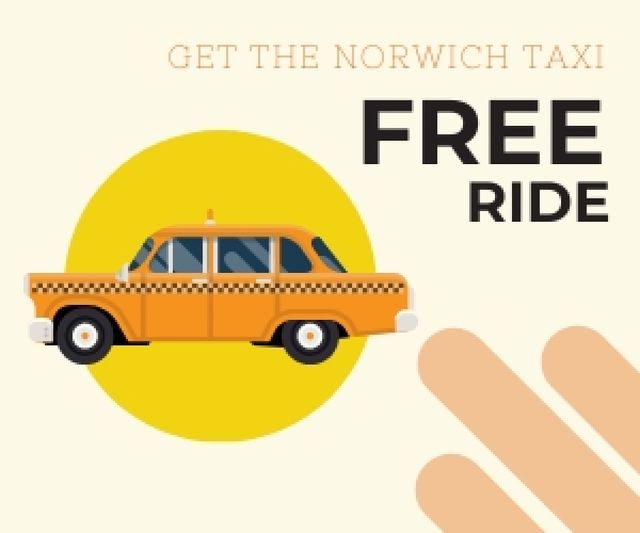 Taxi free ride ad Medium Rectangle Šablona návrhu