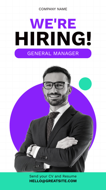 General Manager is Needed Instagram Story Πρότυπο σχεδίασης