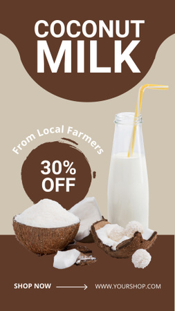 Template di design Offerta sconto sul latte di cocco Instagram Story