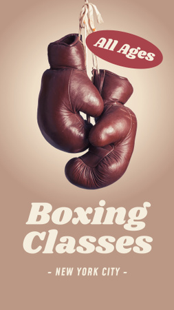 Объявление о занятиях боксом Instagram Video Story – шаблон для дизайна