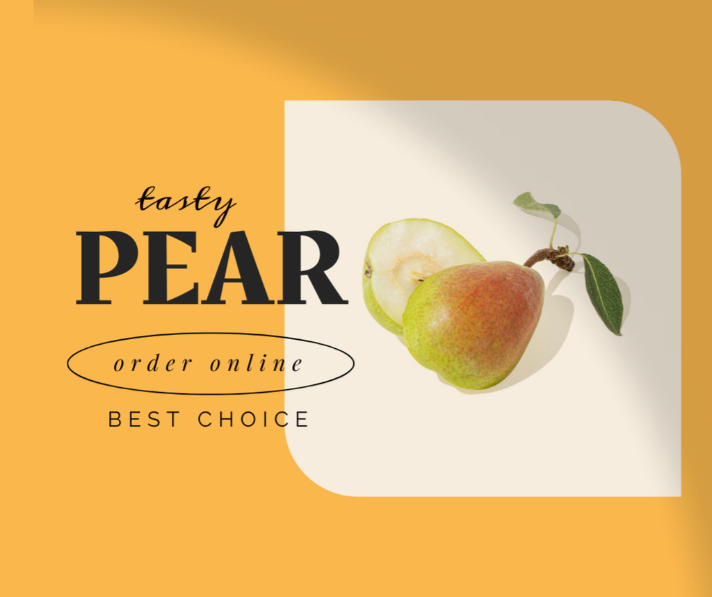 Designvorlage Tasty Fresh Pears Sale für Facebook