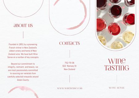 Plantilla de diseño de Wine Tasting Announcement Brochure 