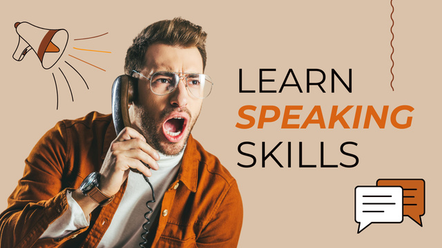 Improving Speaking Skills With Vlog Youtube Thumbnailデザインテンプレート