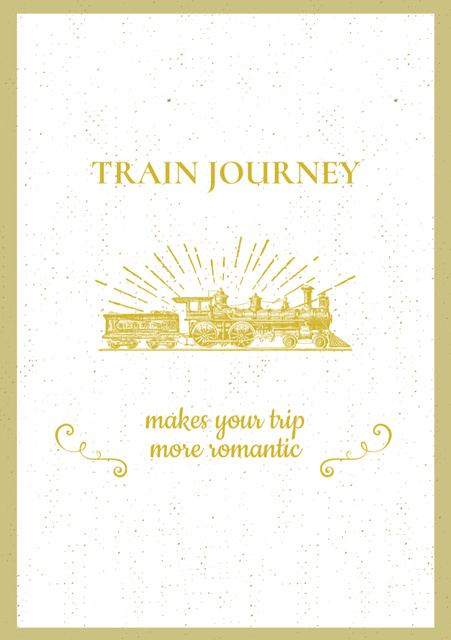 Citation about Train Journey Postcard A5 Vertical Design Template