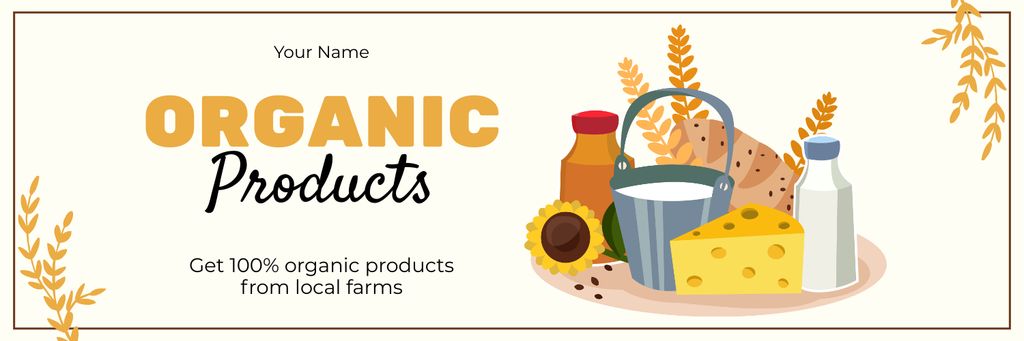 Ontwerpsjabloon van Twitter van Discount on Organic Food from Local Farm