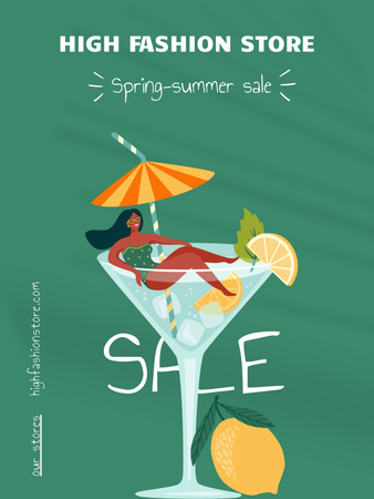 Summer Sale Announcement Poster US Design Template