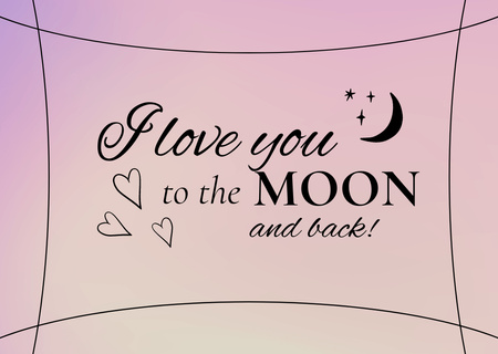 Cute Love Phrase on Valentine's Day Postcard Design Template