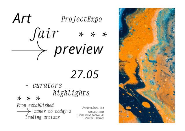 Ontwerpsjabloon van Poster B2 Horizontal van Awesome Art Fair Preview Announcement With Curators
