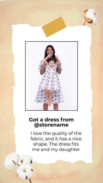 Review on Dress from Store Instagram Story Πρότυπο σχεδίασης