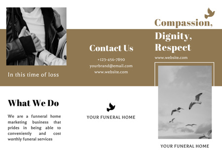 Ontwerpsjabloon van Brochure van Kosten begrafenisondernemers