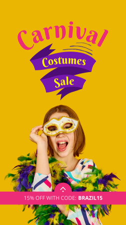 Dazzling Carnival Costumes And Masks Sale Offer Instagram Video Story Design Template
