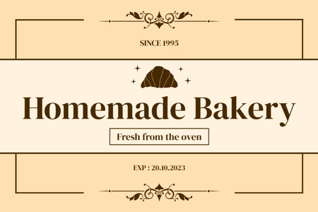 Homemade Bakery Beige Label Design Template