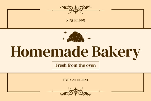 Modèle de visuel Homemade Bakery Beige - Label