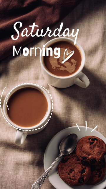 Breakfast with Coffee and Cookies Instagram Story Šablona návrhu
